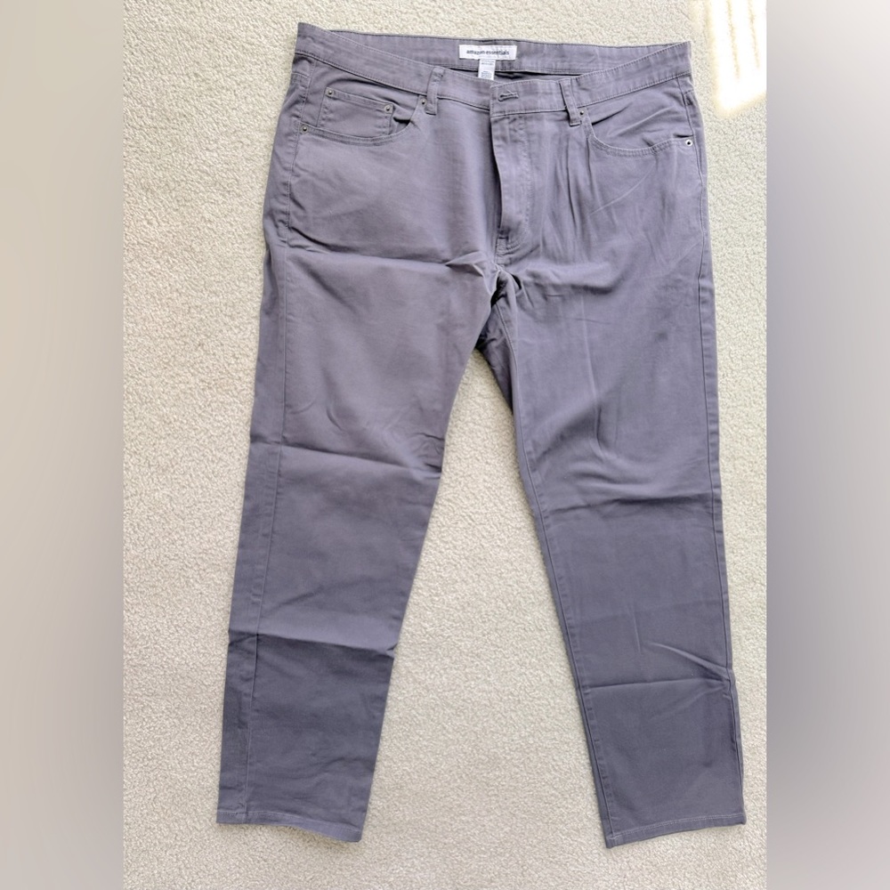 Gray pants.